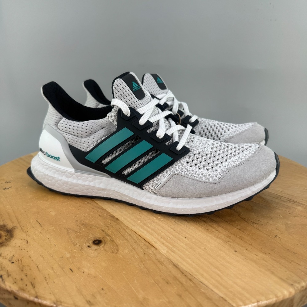 adidas UltraBoost 1.0 Mens Size 9 Shoes White Pure Teal Running Sneakers NEW